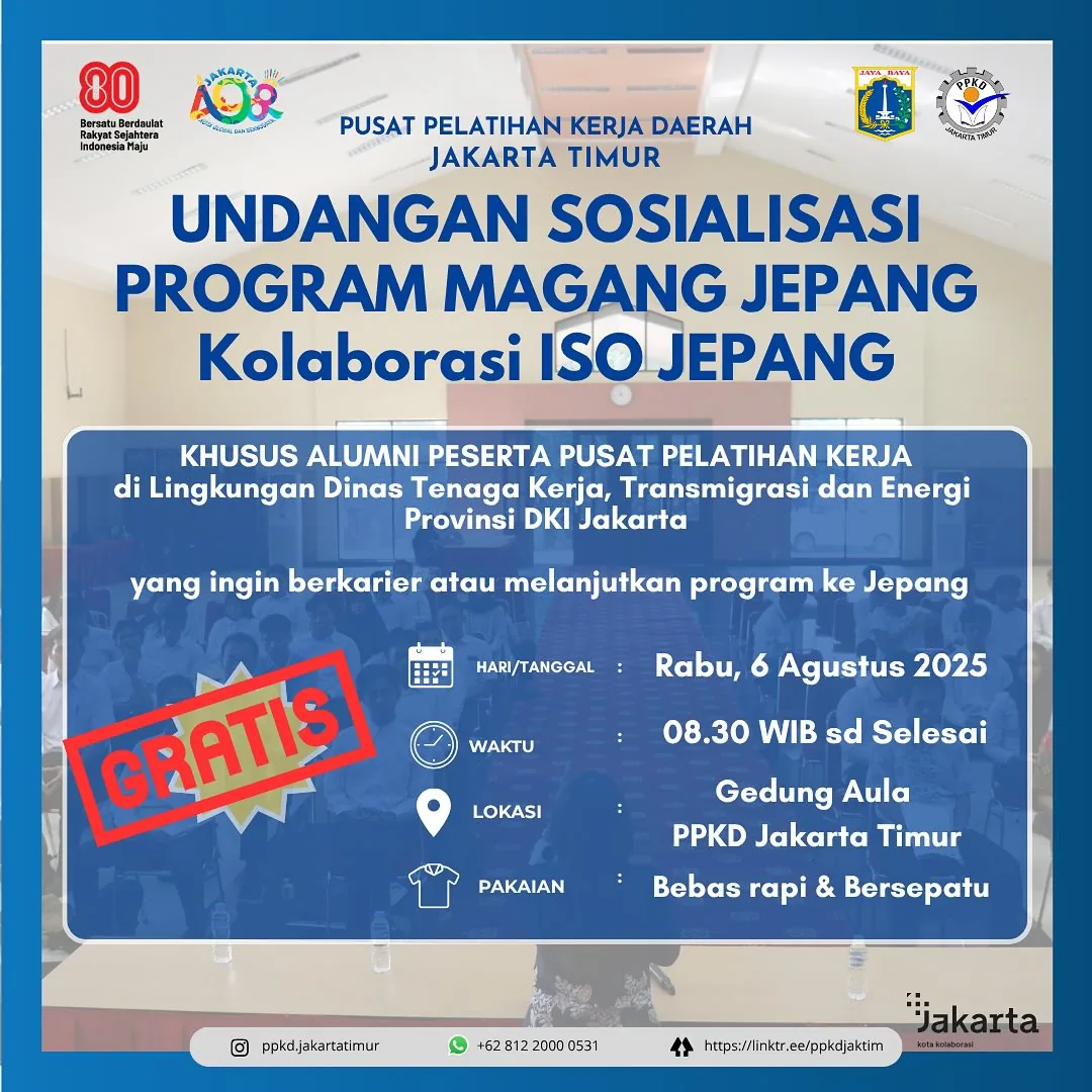 UNDANGAN SOSIALISASI PROGRAM MAGANG JEPANG – PPKD PROVINSI JAWA BARAT